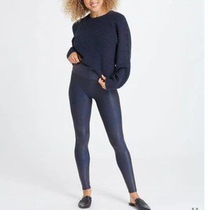 Spanx Faux Leather Leggings - Midnight Navy (NWT)